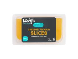 Vegan kaas cheddar 25 plakken per pak, tray 500 gr
