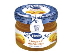 Abrikozenjam 28 gr per potje, doos 72 potjes