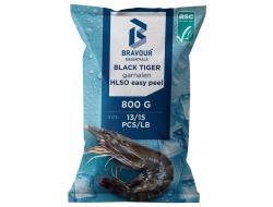 Black tiger garnalen easy peel 13/15 ASC, zak 1 kg