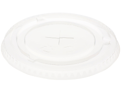 Deksel vlak crystal trs. met kruisgat 27/36cl 60 stuks per pak, doos 16 pakken