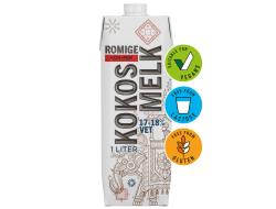 Kokosnootmelk 18% vet, pak 1 ltr
