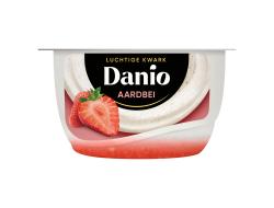 Danio luchtige kwark aardbei 125 gr per cupje, tray 2 cupjes