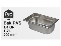 Bak RVS 1/2 GN 1,7 ltr 20 mm, per stuk