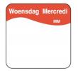 Daymark Makkelijk verwijderb. sticker woensdag 25 mm 1000/rol, per stuk
