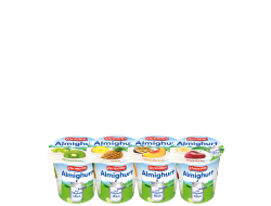 Volle yoghurt almighurt assorti 25% vruchten, tray 20 bekers