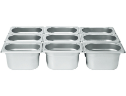 Bak RVS 1/9 GN 0,6 ltr 65 mm, per stuk