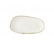 Churchill Organic oblong bord Stonecast Barley White 350 x 185 mm, doos 6 stuks