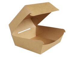 Hamburgerbak klein 10x10x7 cm kraft karton FSC, zak 100 stuks