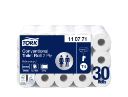 Toiletpapier wit T4 advanced 2-laags 400 vellen per rol FSC, doos 30 rollen