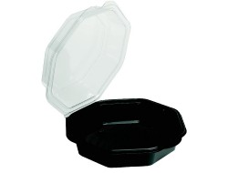 Octaview 1-vaks 400 ml 16x16x6cm zwart kunststof, pak 25 stuks