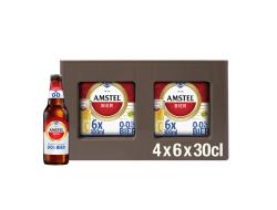 Amstel Alcoholvrij bier 0.0% 6 flessen à 30 cl per krimp, krat 4 krimp