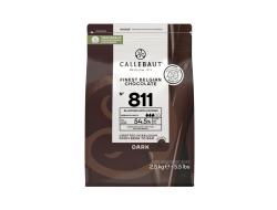 Pure chocolade callets 54,5% cacao, zak 2,5 kg.