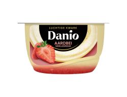 Danio luchtige kwark vanille aardbei 125 gr per cupje, tray 2 cupjes