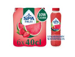 Koolzuurvrije duo fruitlimonade aarbei/watermeloen 40cl per petfles, krimp 6 fl