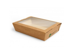 Maaltijdbox 1000ml 18x13x4,5 cm kraft karton FSC, doos 4 x 40 stuks