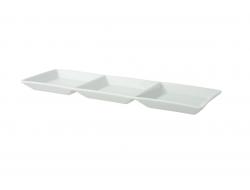 Schaal 3-vaks Fancy Ivory 32 x 10 cm Offwhite Porselein per stuk, doos 8 stuks