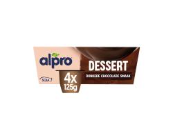 Soja dessert dark chocolate 4 cupjes à 125 gr per karton, tray 6 kartons
