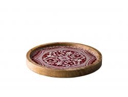 Houten bord Marrakech rood 25 cm, doos 4 stuks