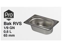 Bak RVS 1/9 GN 0,6 ltr, 65 mm, per stuk
