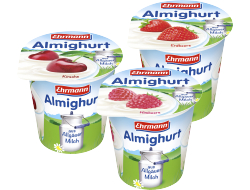 Volle yoghurt almighurt assorti 25% vruchten, tray 20 bekers