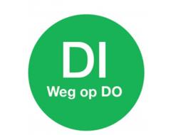 Afwasbare sticker 'di weg op do' 19 mm 500/rol, per stuk