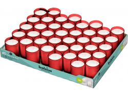Clear cups rood 16 branduren, tray 40 stuks