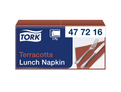 Lunchservet terracotta 1/4 vouw 2-laags 33x33 cm,  pak 200 stuks