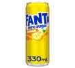Fanta Lemon zero sugar 33 cl per blik, tray 24 blikjes.
