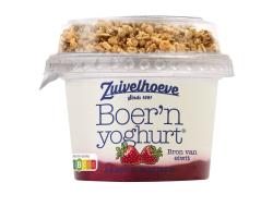 Boer'n Yoghurt muesli aardbei 170 gr per cupje, tray 6 cupjes